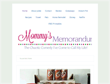 Tablet Screenshot of mommysmemorandum.com